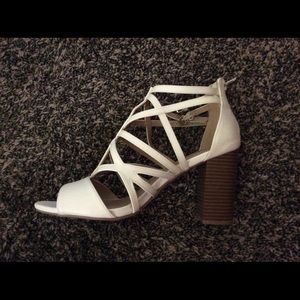 Cream heeled sandals